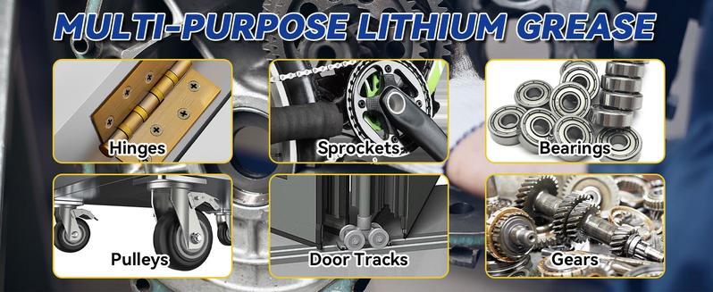 White Lithium Grease, Multi-Purpose Lubricant Lithium Grease Tube with Brush, Garage Door Lubricant for Hinges, Bearings, Gears,Track Rail, Ideal for Marine, Automotive, Industrial White Lithium Grease, Multi-Purpose Lubricant Lithium Grease Tube with Brush, Garage Door Lubricant for Hinges, Bearings, Gears,Track Rail, Ideal for Marine, Automotive, Industrial