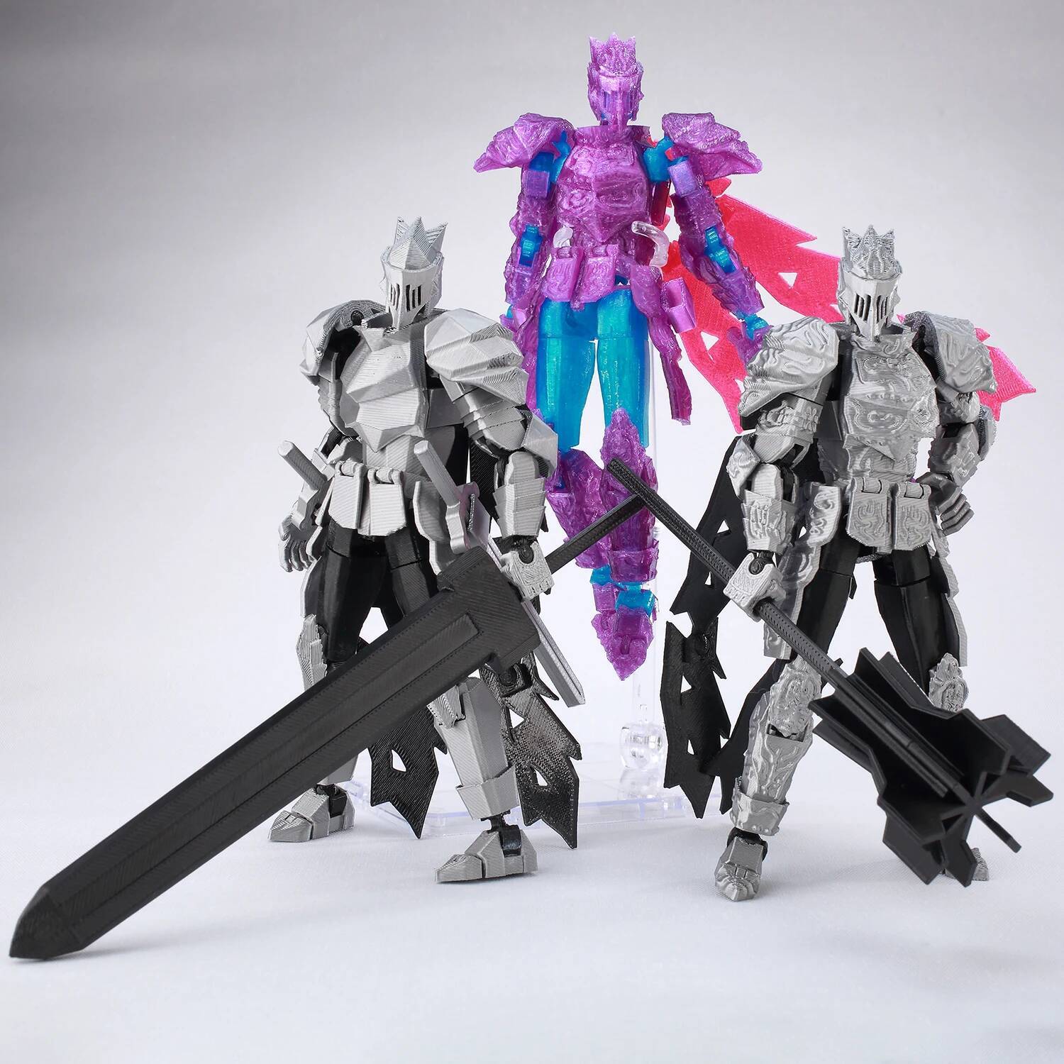 ​9L3D Lucky13 Silver Knight Robot Action Figure Dummy13 with Giant Sword T13 Multi-Jointed 3D Printed Collectible Toy Titan13​ popular