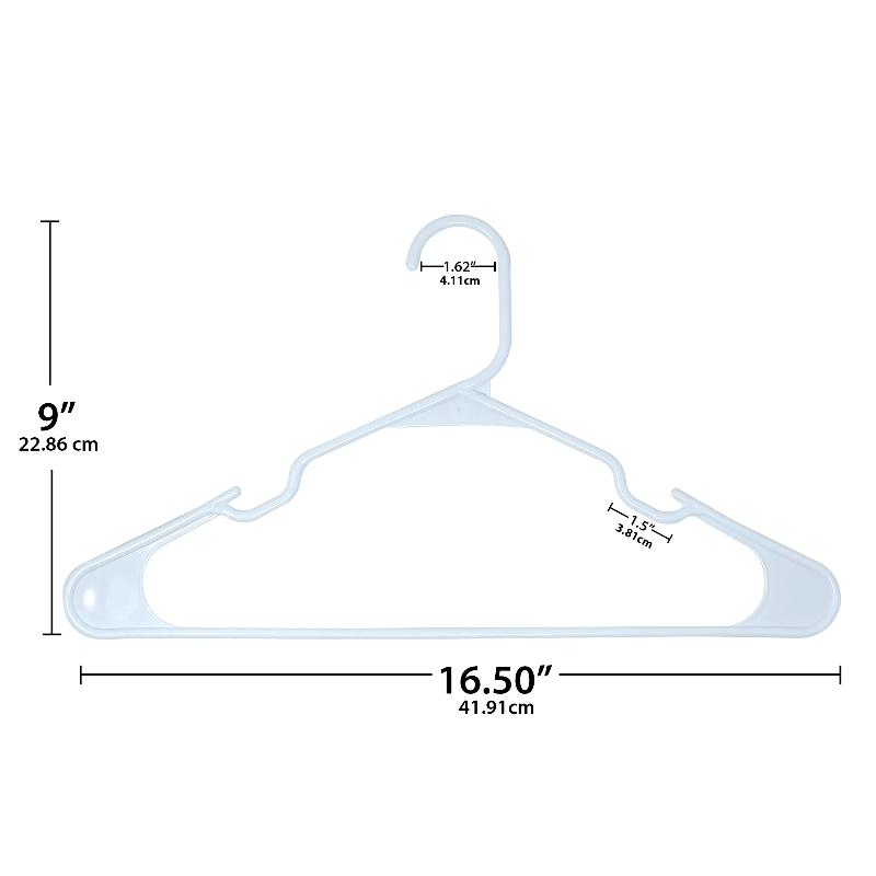 50-Count New Notched Adult Hangers, Arctic White Plastic Design for Closet Organization and Garment Care