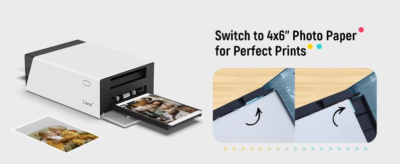 Liene Photo Paper & Cartridge, 2 Ink Cartridge Refill & 72 sheets photo papers, 4x6", Dye Sublimation, Water & Oxidation-Proof, Compatible w/Liene PixCut S1 Photo Sticker Printer and Cutter