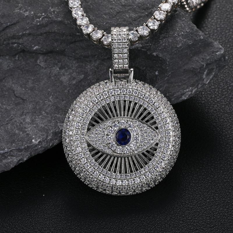 Hot-Selling New Devil'S Eye Pendant With Micro-Inlaid Zircon, Hip-Hop Trendy Accessory