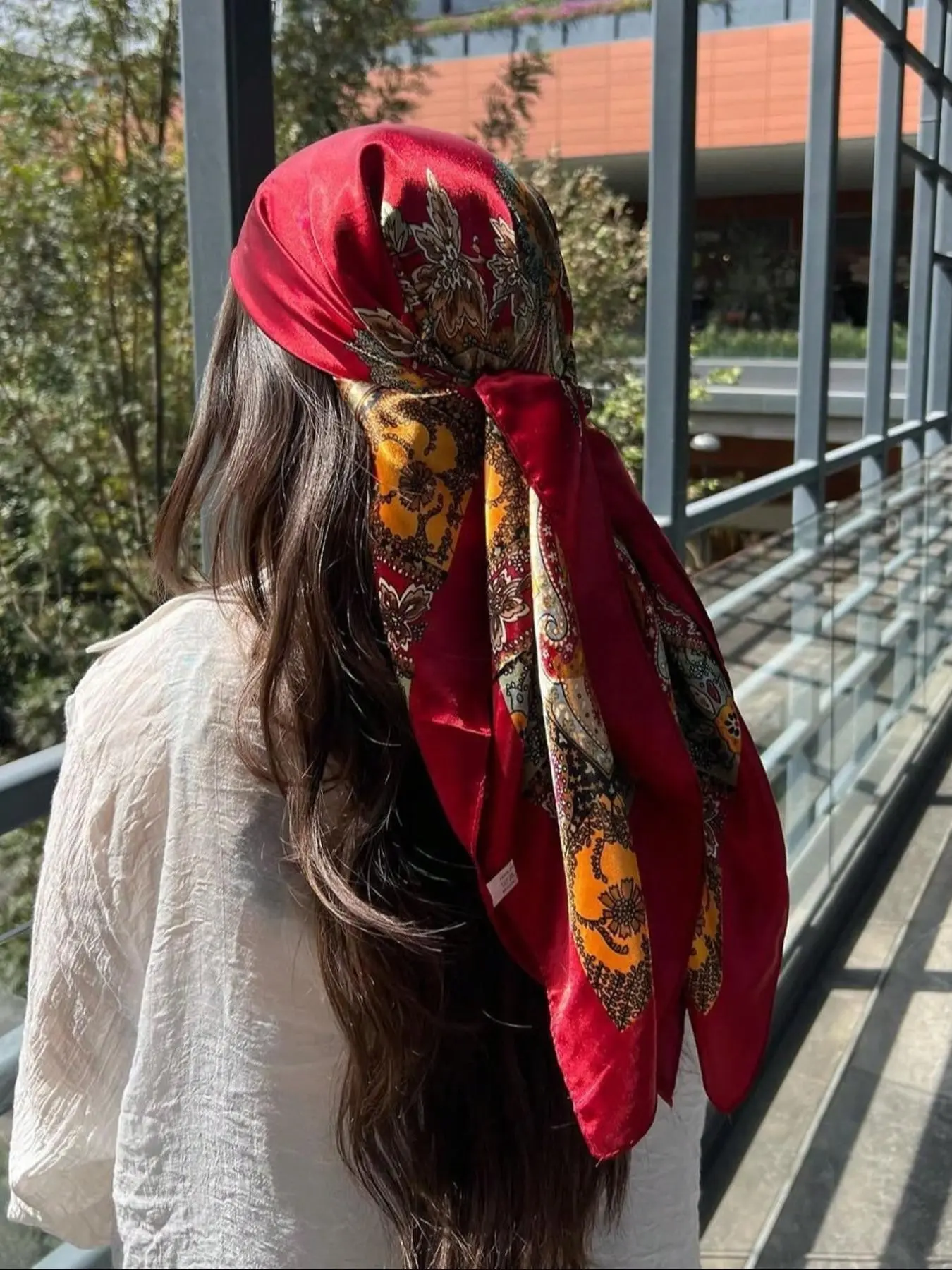 1pc Classic Satin Square Scarf for Women, Multi-Purpose Head Wrap, Bandana, Neck Scarf or Handbag Accessory