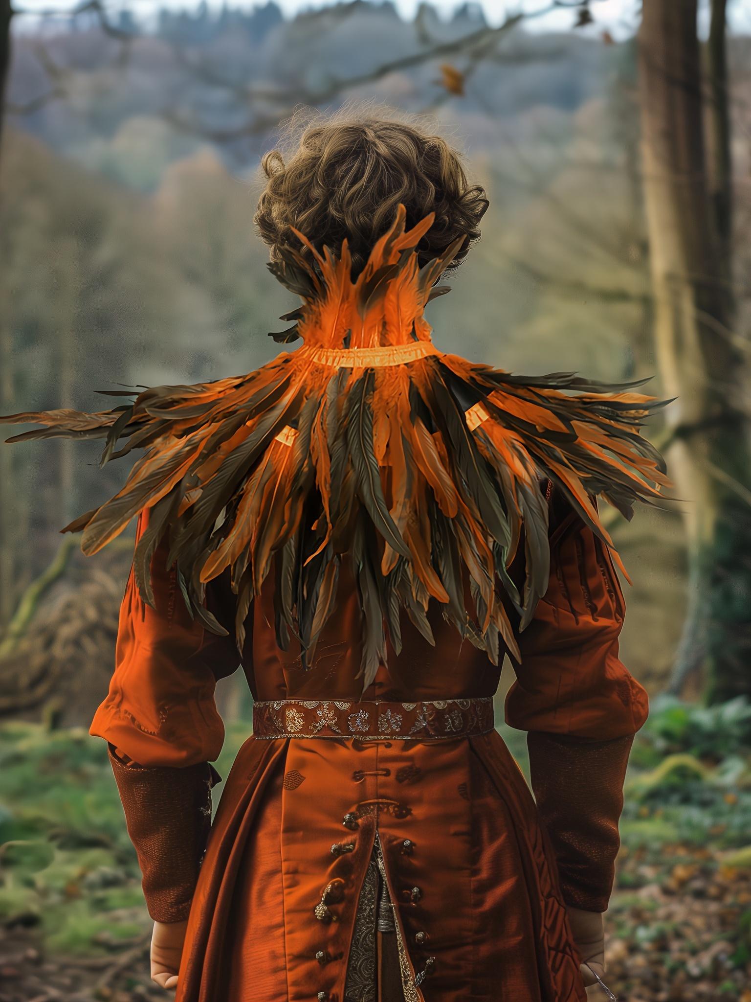 Black Witch Feather Collar Maleficent Crow Shawl Costume Halloween Swan Wings Accessories Women's Cloak Womenswear Clothing