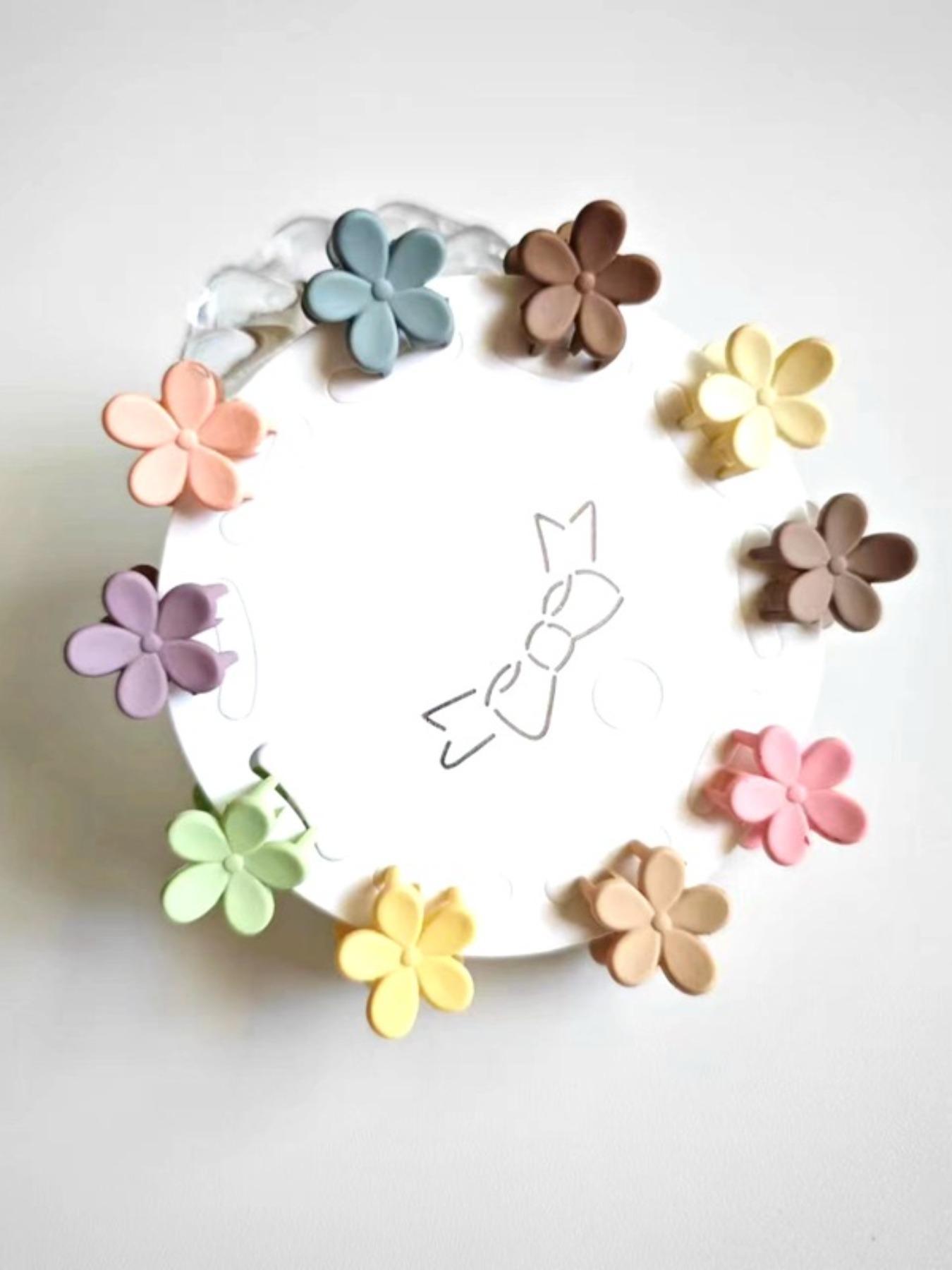 Cute Flower Shaped Hair Clips, Colorful Hair Accessories for Women & Girls, Minimalist Headwear Suitable for Thick Hair, Barrettes, Super Cute Clips