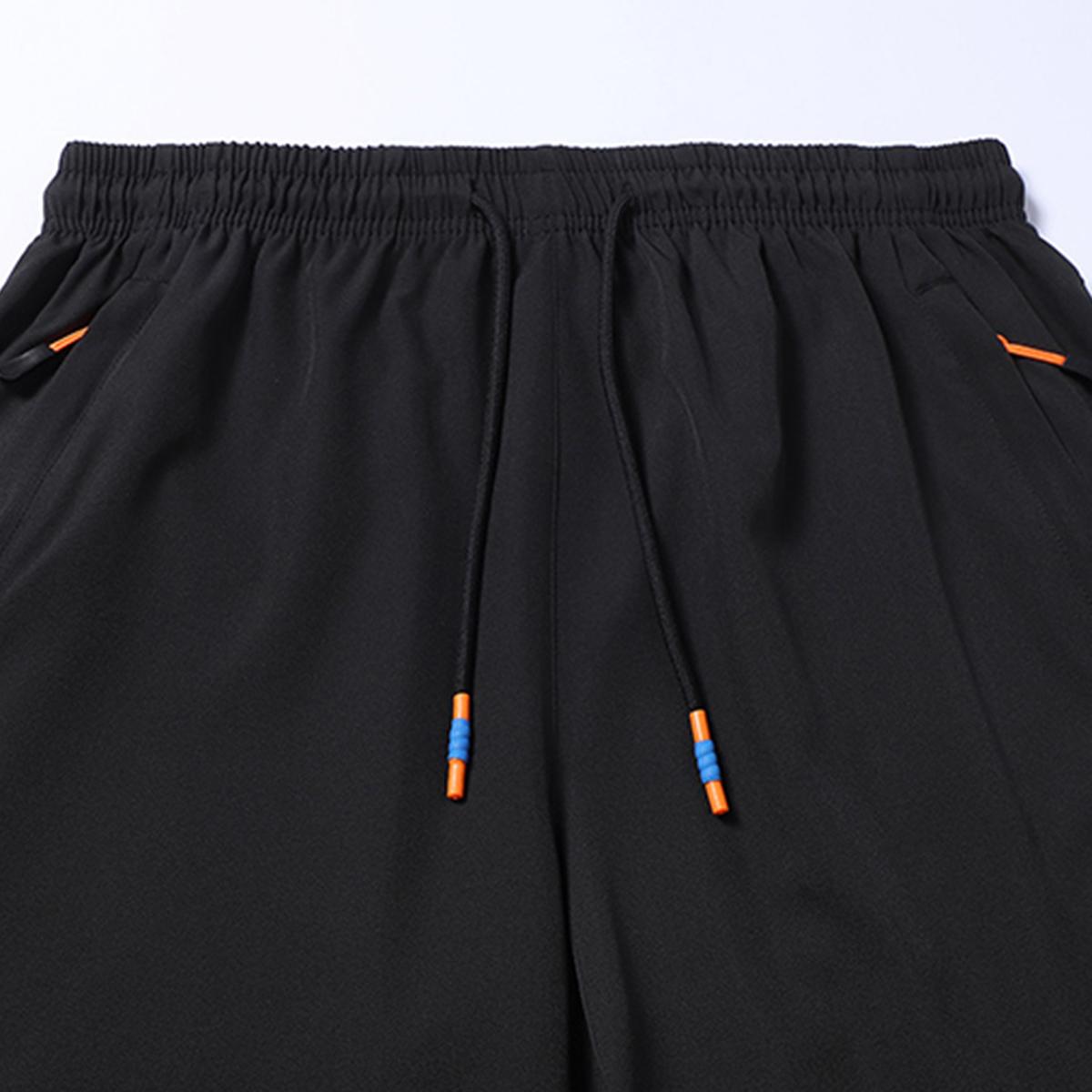 Urban Active Stylish Mens Quick Dry Athletic Shorts Casual Drawstring Elastic Waist Zipper Pocket Sports Shorts for Street Style Daily Wear and Social Gatherings