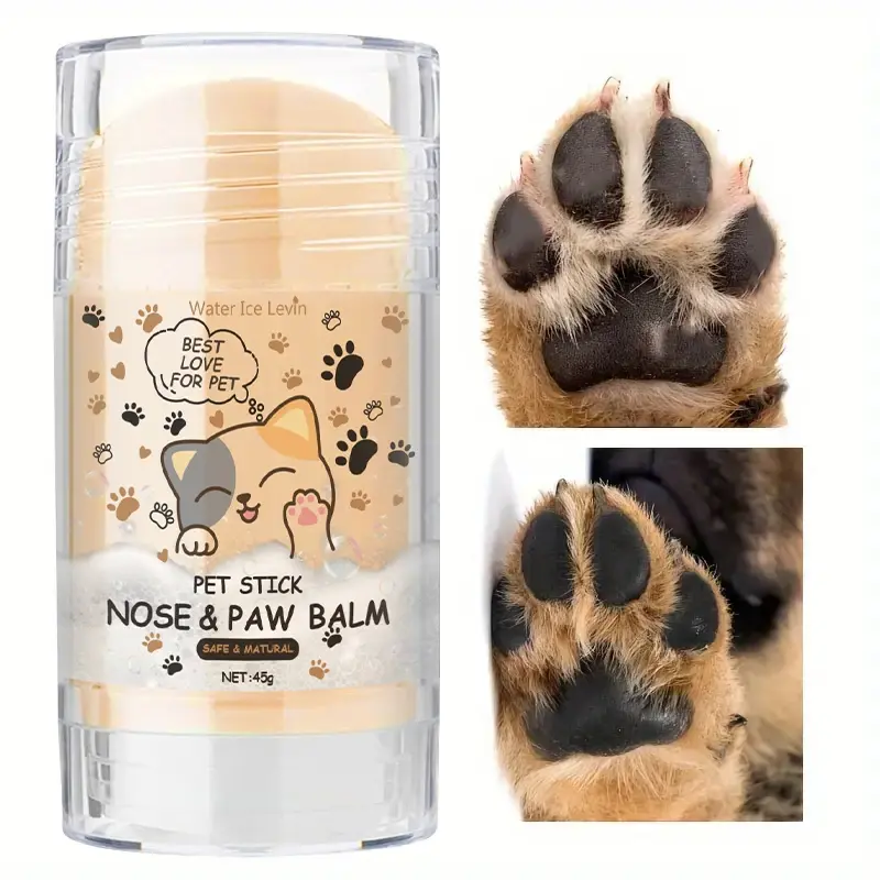 Natural Dog & Cat Nose-Paw Balm - Moisturizing Protector for Cracked, Dry Areas - Pet Skin Repair Cream (45g)