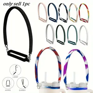 1pc Soft Durable Water Bottle Sling Handle - Silicone Water Bottle Carrying Rope - Fits Most 8-40oz Bottles - Tumbler Accessories