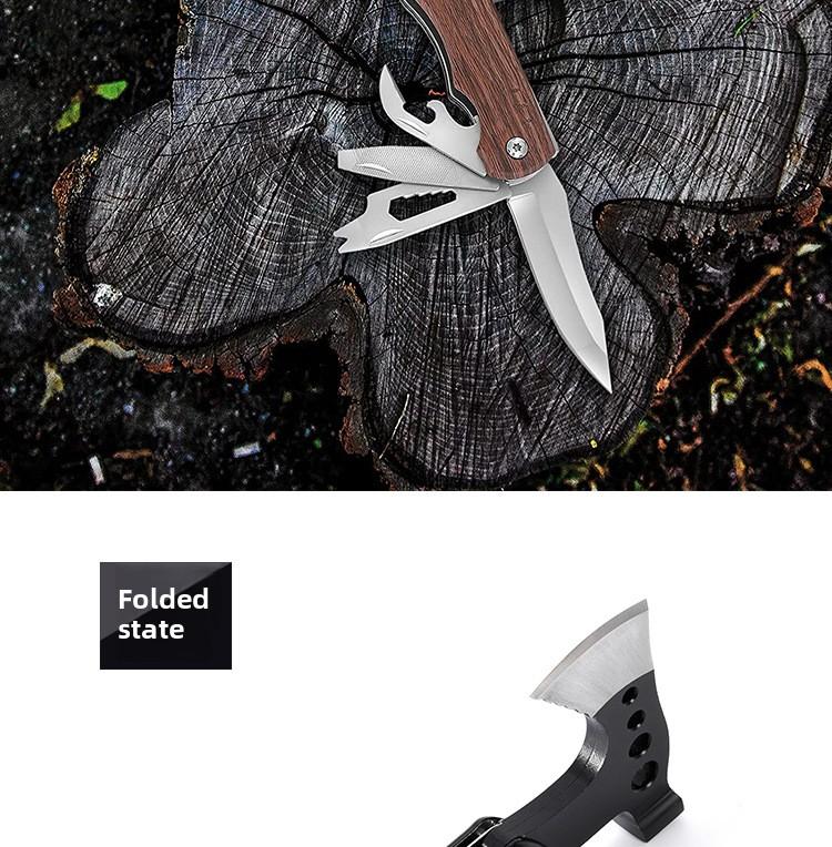 Multifunctional Folding Axe-Hammer Outdoor Camping Survival Tool Tactical Axe Portable Fire Axe with Knife and Pliers Emergency Equipment