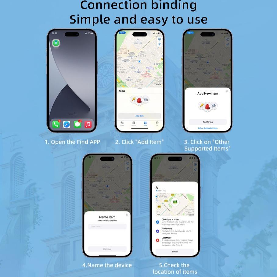 Smart GPS Tracker, Long Standby Location Tracker, Portable Item Finder, Rechargeable Mini GPS Trackers for Pet, Bag, Key, Wallet, Suitcase, Backpack