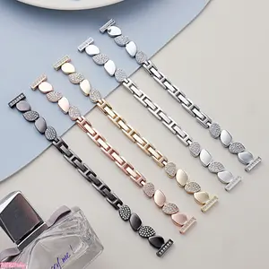 (no watch)Viral Oval Pebble Stainless Steel Strap for iWatch Series 11, Polished Comfort Metal Link Wristband, Minimalist Luxury Watch Accessory Perfect For Office Wear, Weekend Travel and Party Styling