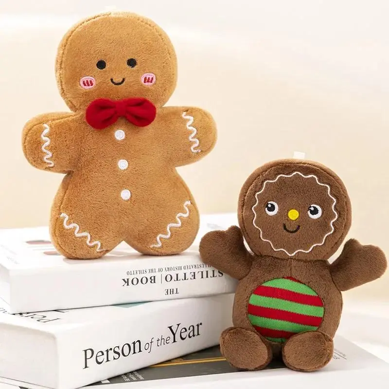 Kawaii Christmas Tree Decoration Plush Toy Pillow Gingerbread Man Cushion Plush Stuffed Toy Suitable For Family Friends Children