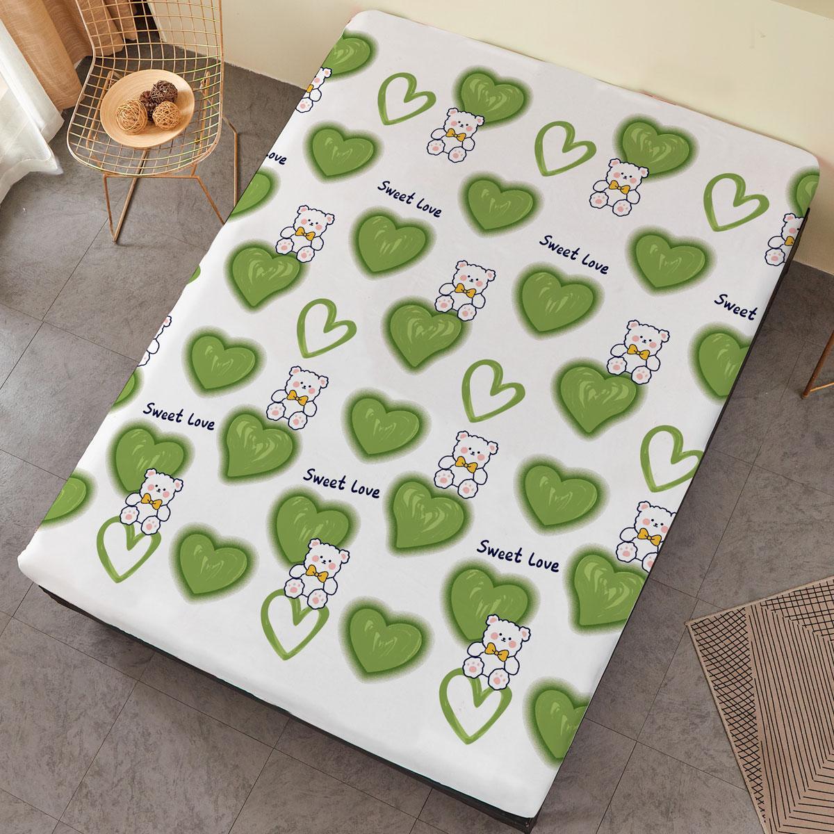 Heart & Bear Pattern Bedspread, 1 Count Soft Comfortable Breathable Bedding Set, Bedding Supplies for Home Bedroom Hotel