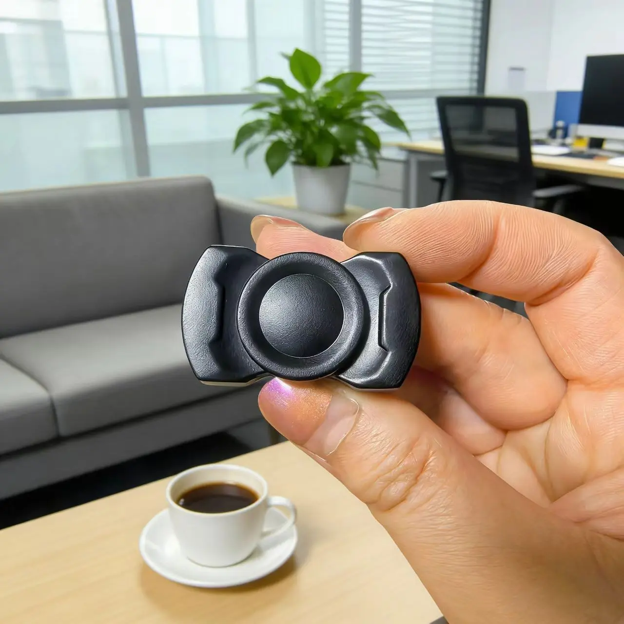 Zinc Alloy 3-In-1 Edc Finger Spinner Card Pusher, Stress Relief Pocket Toy, Stress Relief Fidget, Adult Anxiety Relief, Unisex, Model Pm002