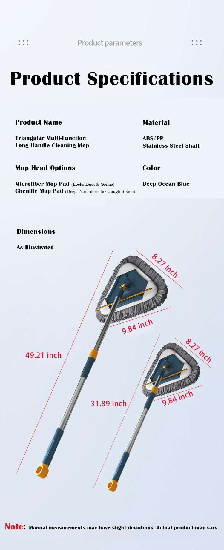 360° Spinning Head Long Handle Adjustable Wall Mop, Household Cleaning Tool with 6 Replacement Microfiber Chenille Pads, Sturdy Durable Easy-to-Use for Ceilings, Floors, Home Supplies outdoorfun teacher appreciation gift