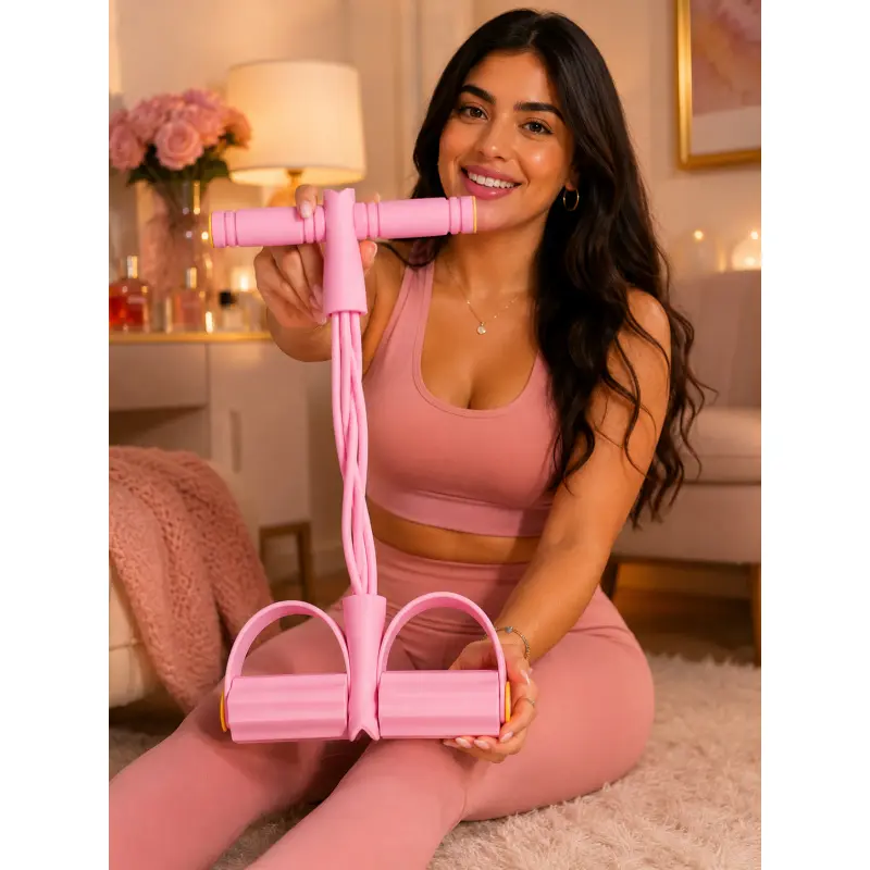 Purple 6-Tube Pedal Puller Resistance Band for Home Fitness, Portable Exercise Bands, Workout Bands with Handles, Elastic Rope with Foot Pedals, Full Body Workout for Abdomen Waist Arms Legs Hips Stretching, Exercise Equipment for Yoga Pilates