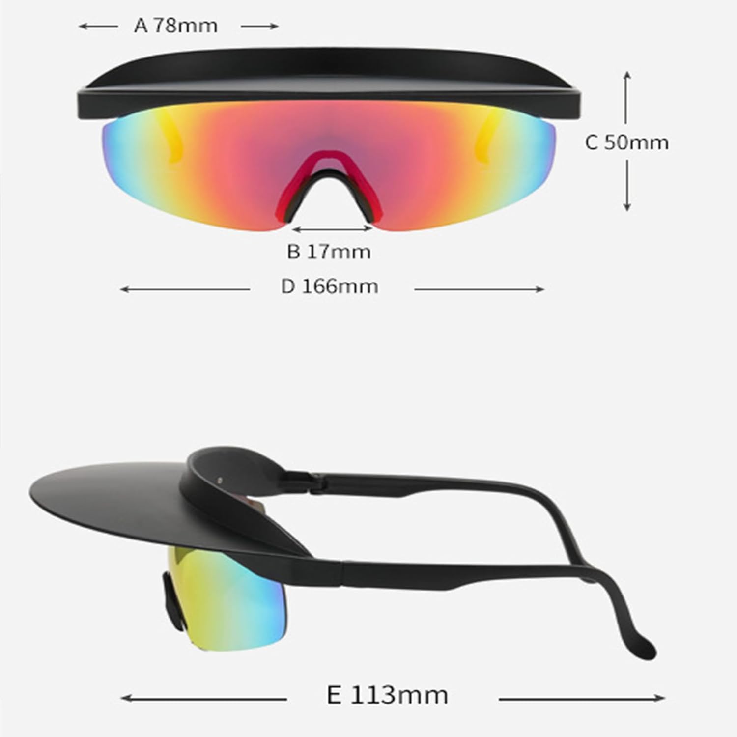 Good osierds Visor Sunglasses UV400 Polarized for Men Women Teens, Wrap Around Sport Glasses for Outdoor Activities (Colourful, red)