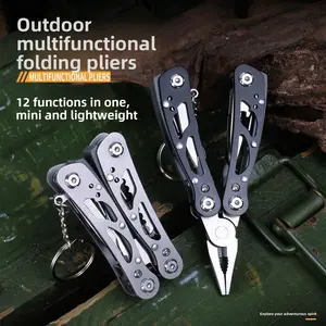 Outdoor all-steel multi-function pliers Mini functional combination folding knife pliers Home emergency tool pliers E-commerce supply