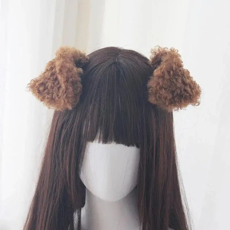 Handmade Teddy Dog Ears Simulated Animal Ear Lolita Gilr Hair Accessories Hairpin Halloween