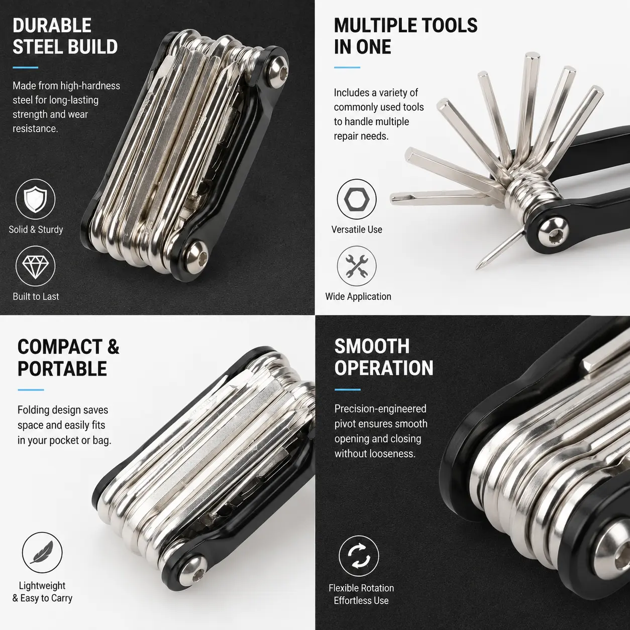 Professional Mountain Bike Repair Kit - Color-Coded Aluminum Alloy Tools, Chain Breaker, Hex Keys, Screwdrivers, Torx Bits, Tire Levers for On-the-Go Maintenance, On-The-Go Repair