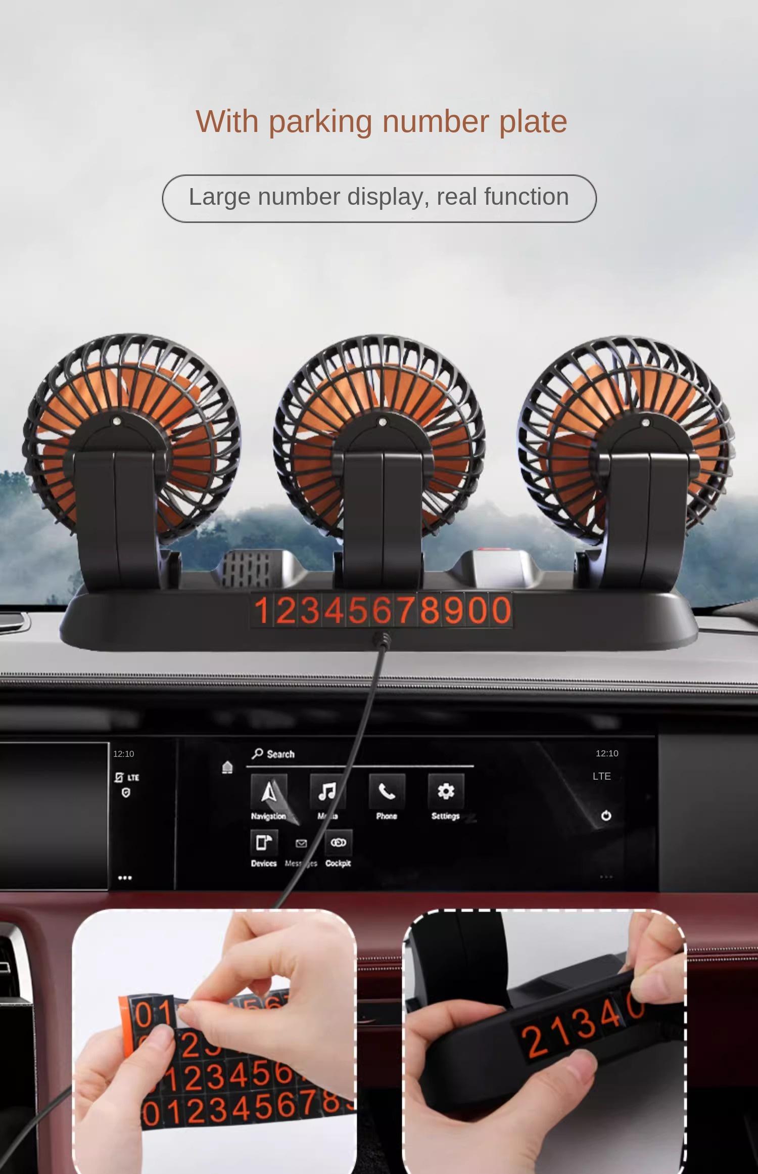 Car Fan 360° Adjustable 3 Head Air Fan Automotive Electric Fan USB/12V/24V Fan 2 Speeds Car Silent Fan For Home Desk Office&Car Car Fan 360° Adjustable 3 Head Air Fan Automotive Electric Fan USB/12V/24V Fan 2 Speeds Car Silent Fan For Home Desk Office&Car