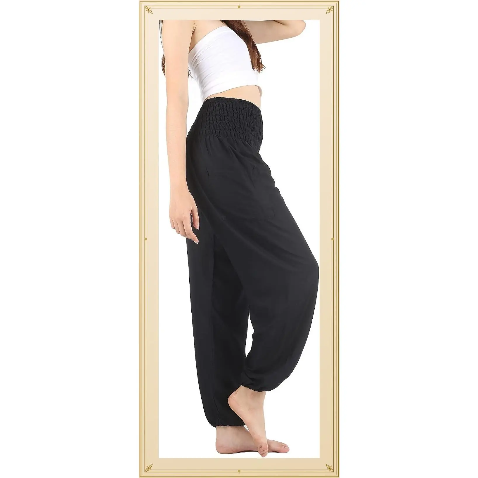 Boho Pants 2-Pocket Flowy Harem Pants Women for Yoga Travel Hippie ClothesGift