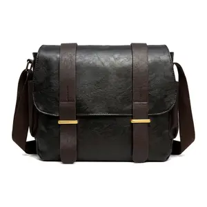 Commute Ready Waterproof Messenger Bag For Men 13 Inch Laptop Crossbody Shoulder Bag Solid Color Korean Style Large Capacity Business Travel