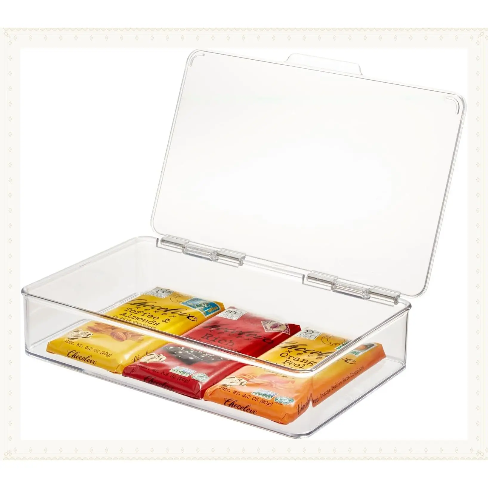 BPA-Free Clear Plastic Stackable Storage Bin with Lid - 7.26" x 10.75" x 2.37" Organizer BoxGift