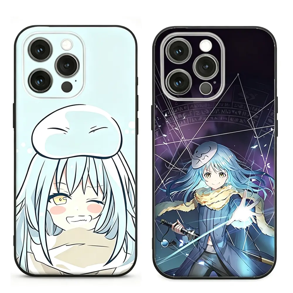 Rimuru Tempest Cartoon Slime Kawaii Artwork Eco-Friendly Silicone Phone Case - Durable Shockproof Protection, Multi-Model Accessory For iPhone 17 Pro Max Air, 16, 15, 14 Plus, 13 Pro, 12 & Samsung S23-S26, Iphone13 Pro