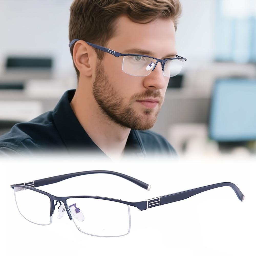 Automatic Adjustment Glasses for Farsightedness And Nearsightedness |   Ergonomically Designed with Magnification, Semi-Rimless Plastic Frame, ABS Lenses, Includes Case, Without Battery