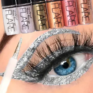 Shimmering Liquid Eyeliner Pen Set, 6-Piece Colored Mini Liners, Long-Lasting & Waterproof Glitter Makeup