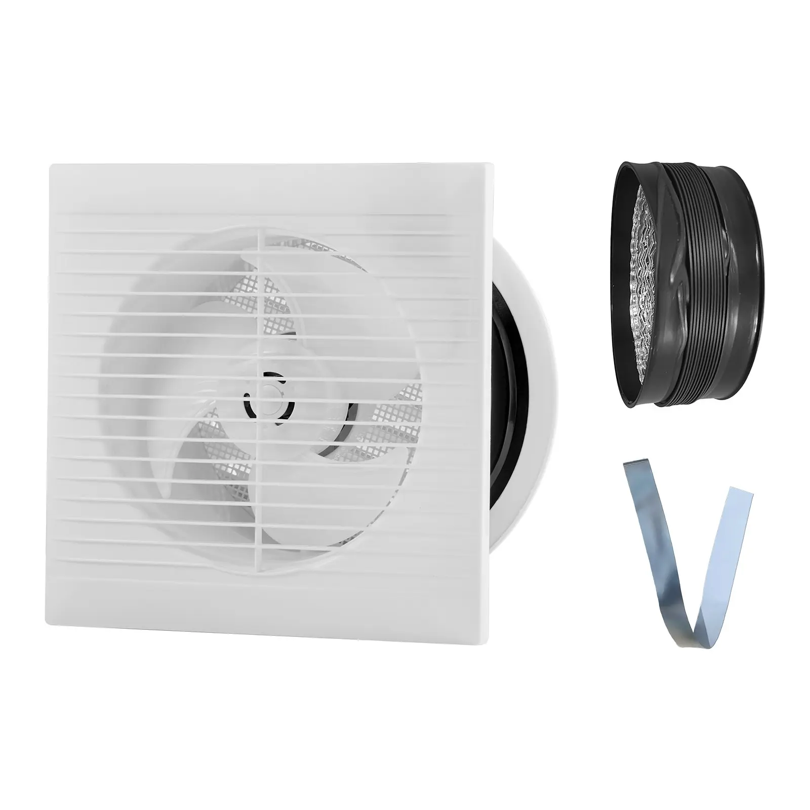 VEVOR 6-in Through-Wall Ventilation Fan, 110 CFM Through-Wall Exhaust Fan with Quiet Motor AC Motor, Easy-Installation Air Exchanger for Bathroom, Garage, Corded Unit