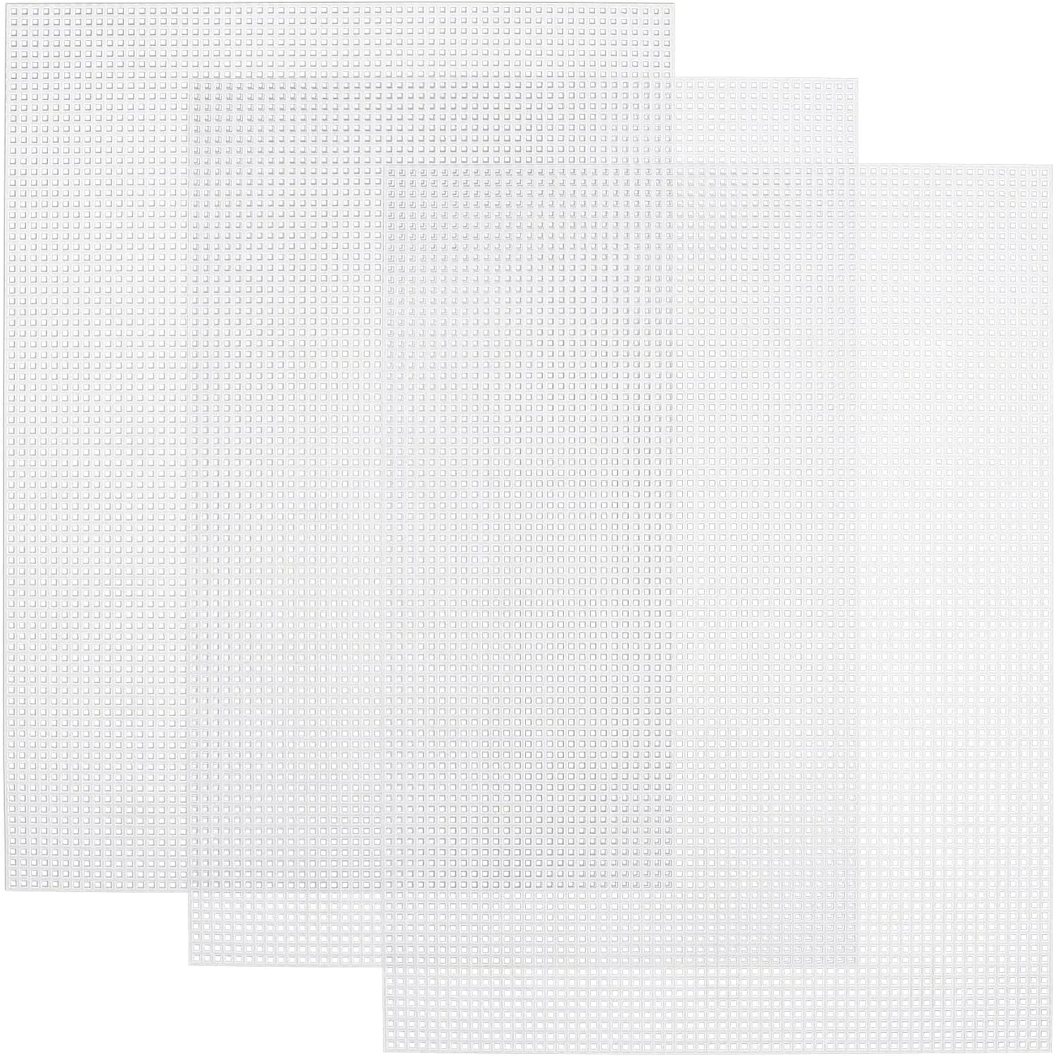 3 Sheet Clear Plastic Mesh Canvas, 7Count Printable Fursuit Eyes Mesh for Embroidery Yarn DIY Crafting Knit Crochet Projects Fursuits Handicrafts Making- 10in x 13in