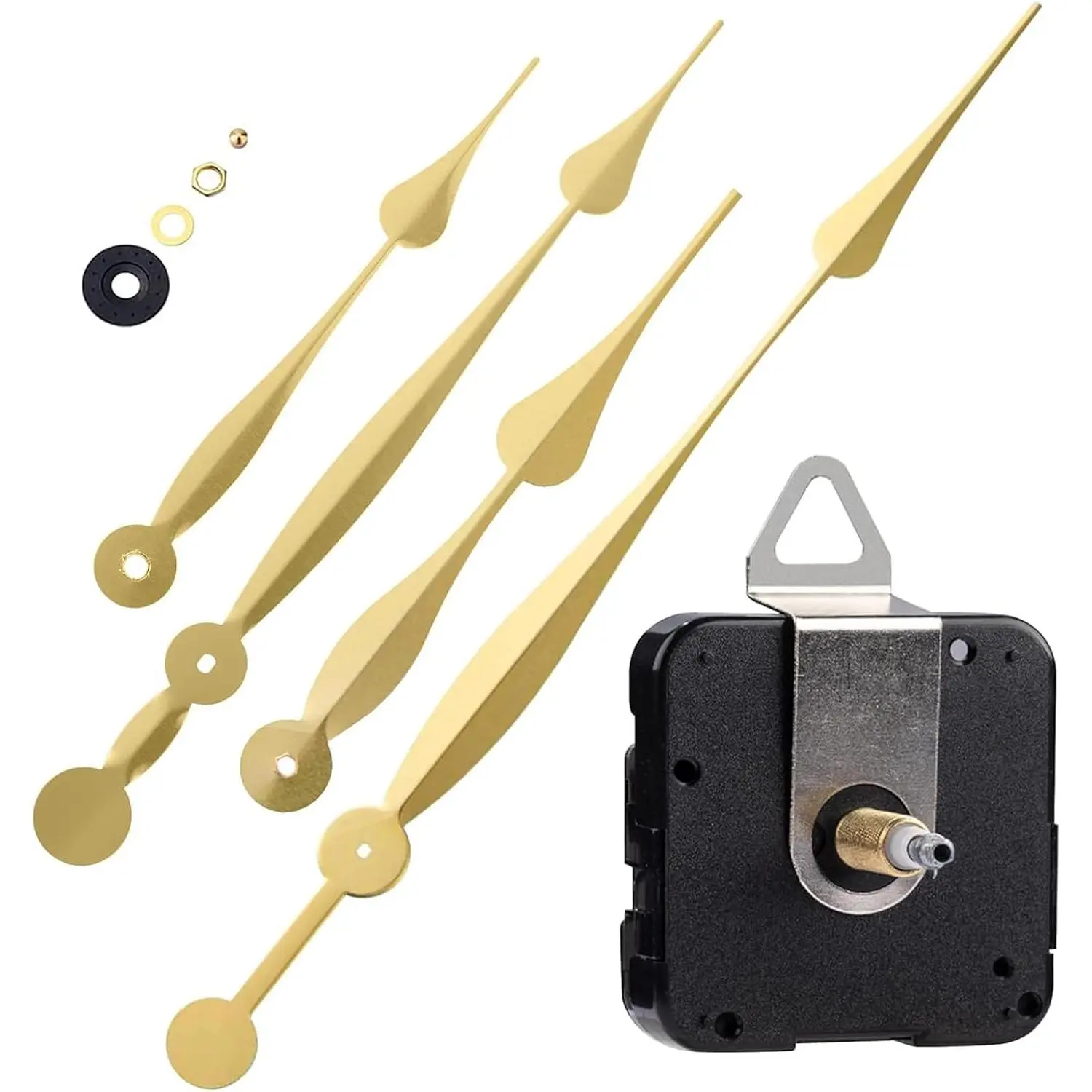 High Torque Clock Movement Mechanism with 11 Inch Long Spade Hands, Quartz Clock  Kit for Custom Repair Clock,  Shaft Length 1 1/8 in ()