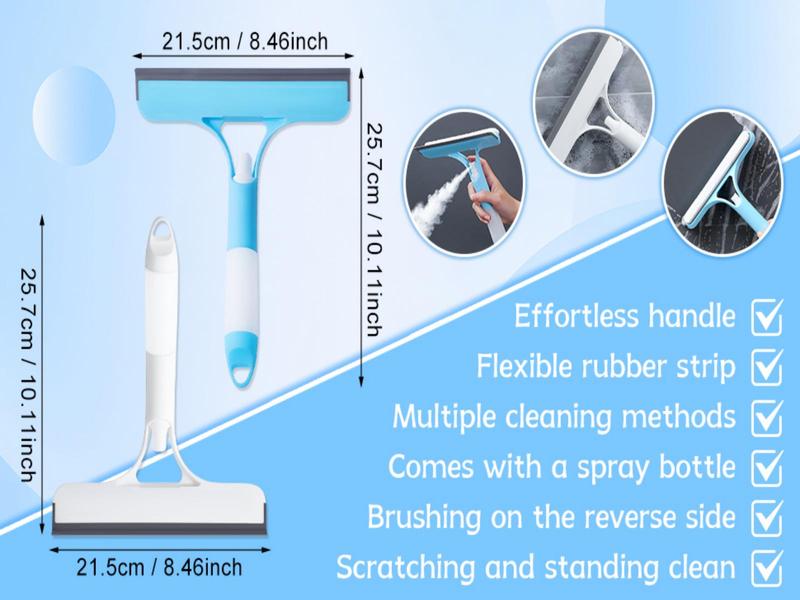 3 in 1 Spray Squeegee with Built-in Spray Bottle for Car Home Windows Mirrors White Blue Yellow Window Cleaner Tool with Integrated Sprayer for Spot Cleaning 3 in 1 Spray Squeegee with Built-in Spray Bottle for Car Home Windows Mirrors White Blue Yellow Window Cleaner Tool with Integrated Sprayer for Spot Cleaning