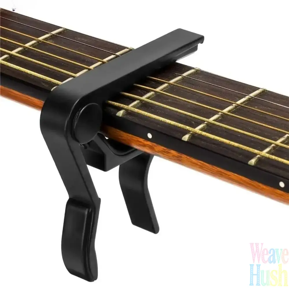 Black Guitar Capo - Quick-Change Clamp Accessory, Universal Tool for 6-String Acoustic, Electric Guitar, Bass, Mandolin, Ukulele, Ideal for Practice, Live Performance