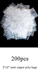 500pcs 1" x 2" Small Plastic Bags, 2 Mil Thick, Clear Small Zip Baggies, Resealable Zipper Bags, Storage Poly Baggies for Daily Vitamins, Candy Pills, Beads, Jewelry Parts, Tiny Items