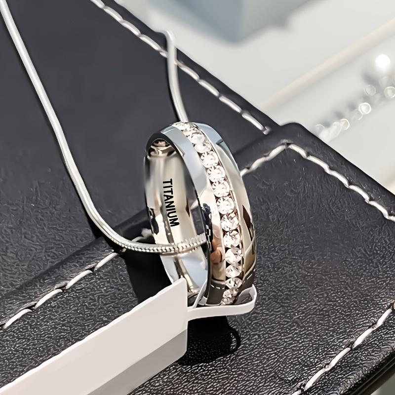 1 Piece minimalist rings Never Fade Stainless Steel Ring Men Women Couple Ring Single Row Full Diamond Cuban Ring Engagement Wedding Band friendship rings