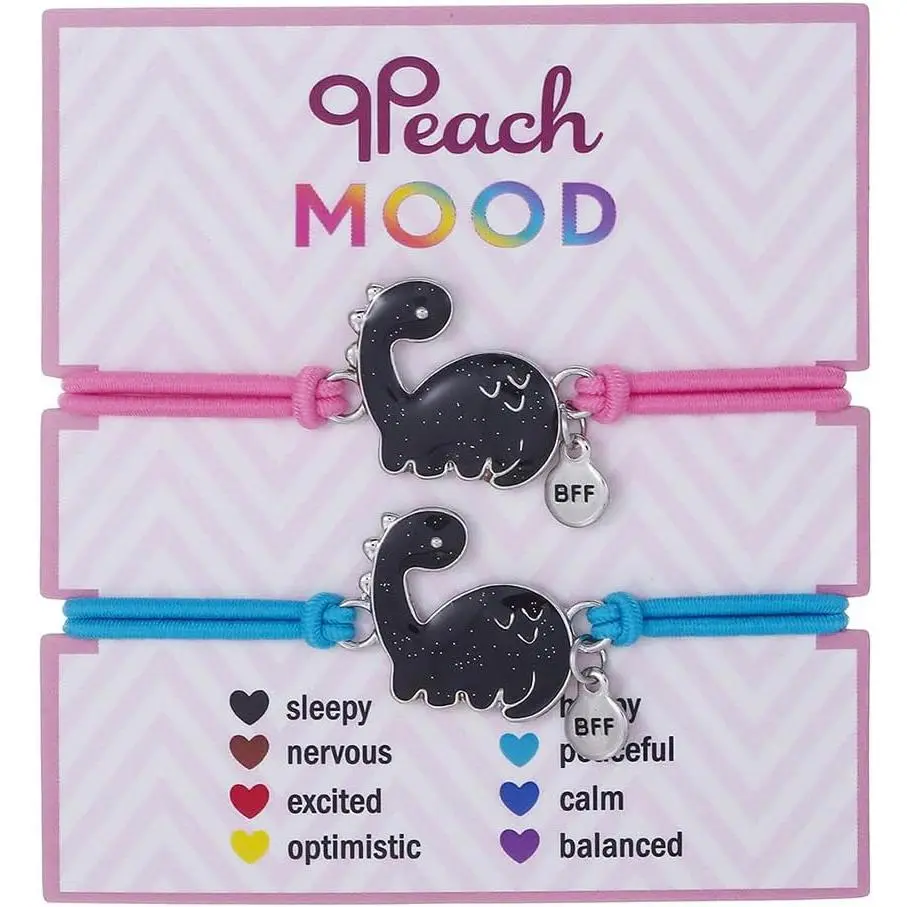 Color Changing Couple Bracelet Cute   Dinosaur Horse Temperature Sensing Mood Bracelet with Card   for  Birthday Christmas