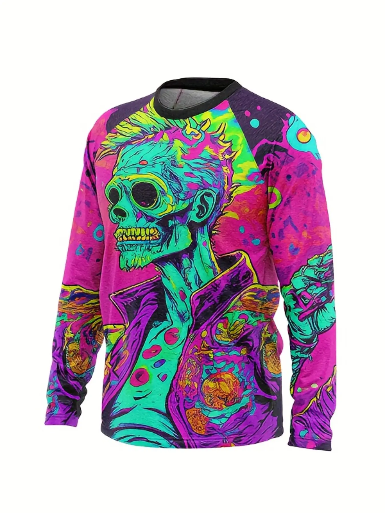 Powersports Jerseys Motorcycle Long-Sleeve Shirt T-Shirt, Downhill Suit, Cycling Suit Top, Breathable Quick-Drying Pattern 3D Printed Racing Suit