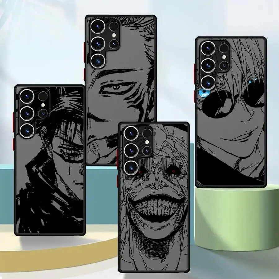 Anime Sukuna Jujutsus Kaisen Soft Edge Phone Case for Samsung Galaxy S26 S25 S24 S23 S22 S21 Ultra Plus FE iPhone 17 16 15 14 13 12 11 Pro Max Air