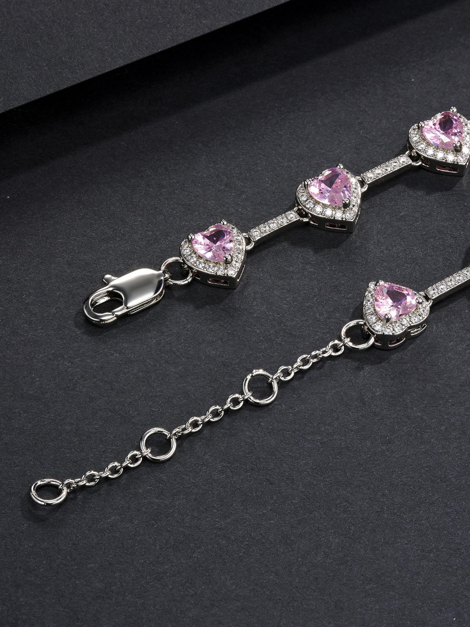 Pink Heart Design Anklet, Fashionable Adjustable Anklet for Women & Girls, Trendy All-match & Exquisite Jewelry for Birthday Gift, Fashionable Trendy Jewellery Accessories, Dainty Layered Anklet