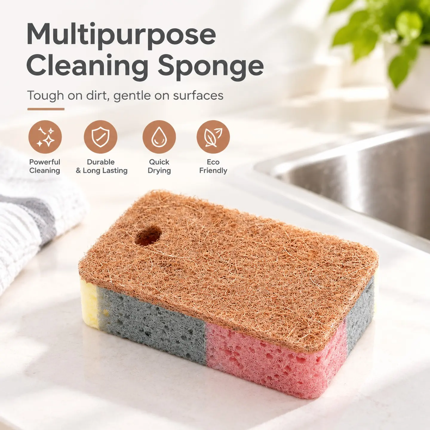 Multifunctional Kitchen Sponge, Colorful Dish Brush, Home Cleaning Tool, Versatile and Durable, Perfect for Daily Use