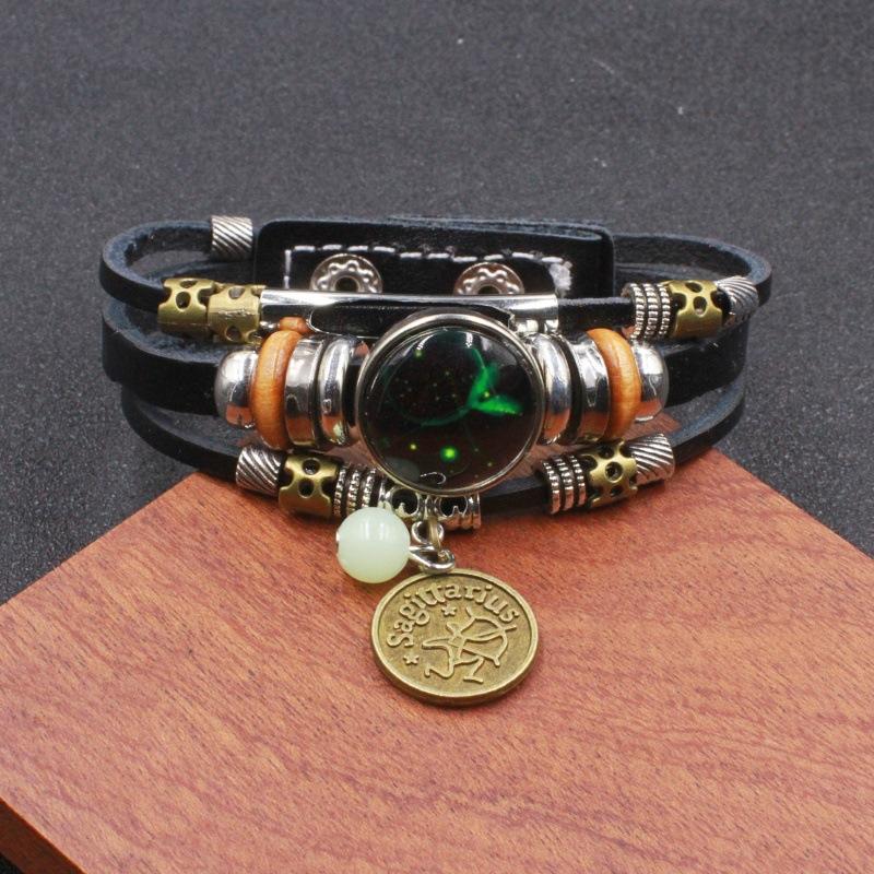 Twelve Zodiac Sign Bracelets Korean Style for Couples and Friends Fluorescent Glowing Bangles Jewelry Gifts Ideal for Her Him Twelve Zodiac Sign Bracelets Korean Style for Couples and Friends Fluorescent Glowing Bangles Jewelry Gifts Ideal for Her Him