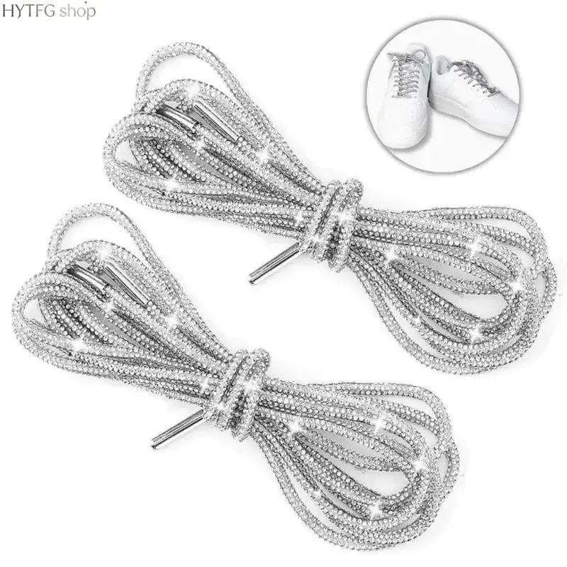 2‑Pack Glitter Rhinestone Rope Drawstrings, Sparkly Long 47‑Inch Decorative Cords, Multi‑Purpose Fashion Replacement Laces for Shoes, Hoodies & Trunks, Shiny DIY Styling Accessory for Daily Outfit Upgrades