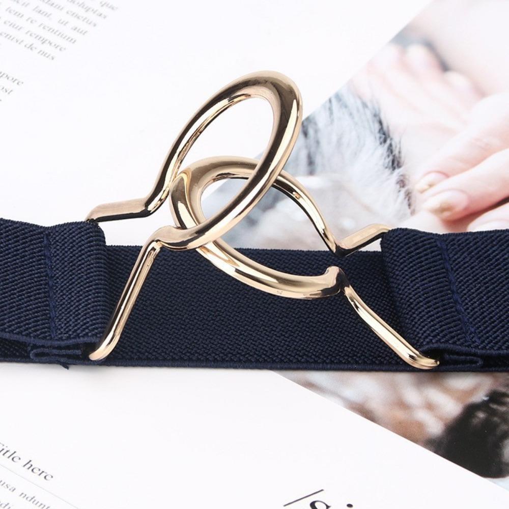 4 Pcs Stretch Skinny Belt, Retro Fashion Ladies Thin Belt,Solid Color Buckle,for Dresses Retro Stretch Ladies Waist Belt