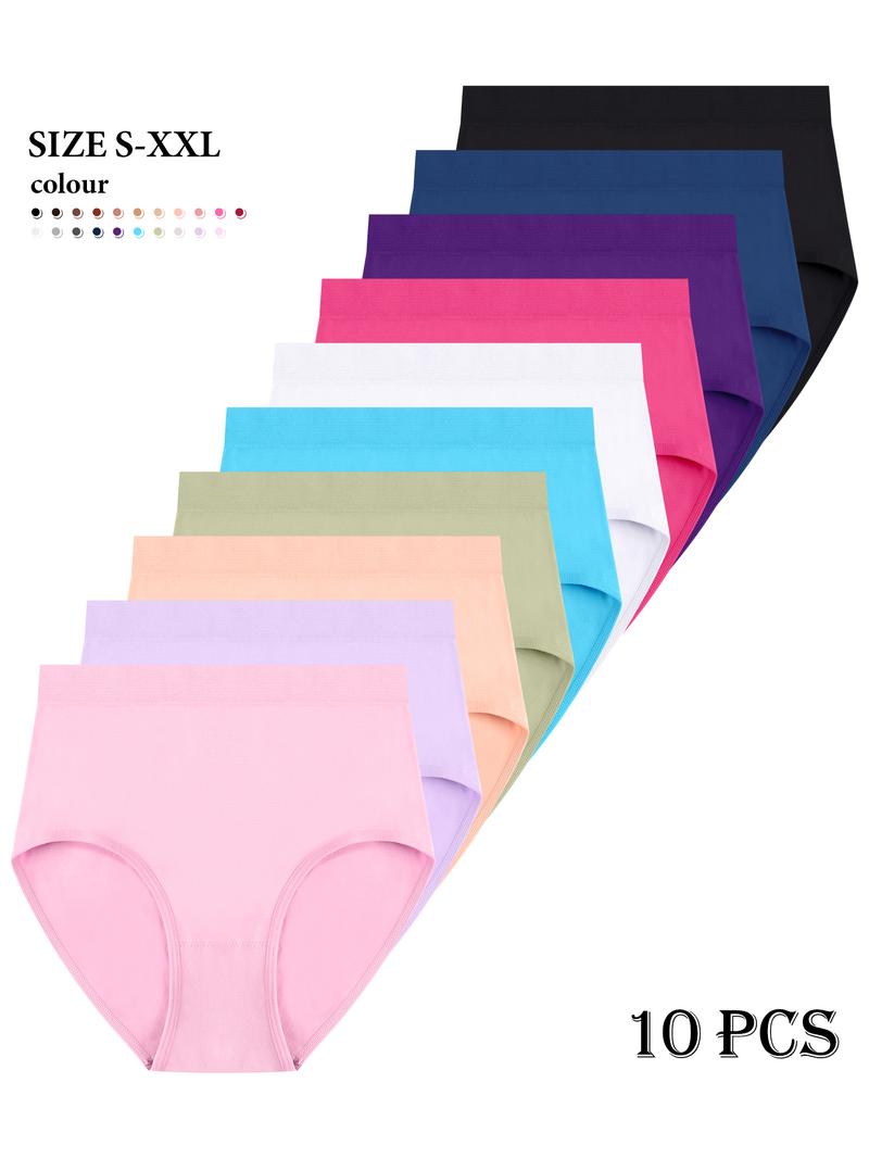 Women's Solid Color Seamless Knicker, Soft Comfy Breathable Panty for Daily Wear, Underwear for All Seasons