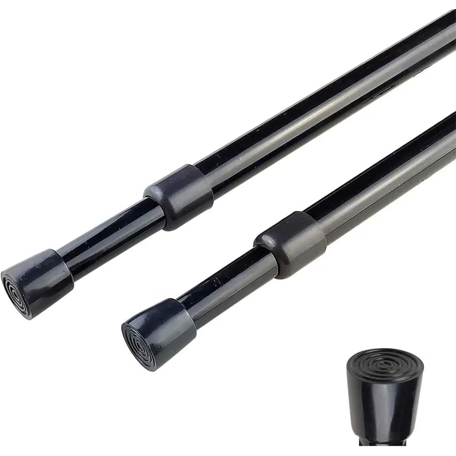 2-Count Carbon Steel Spring Tension Curtain Rod, 28-43 In Adjustable Modern Rod for Kitchen/Bath Windows, Expandable