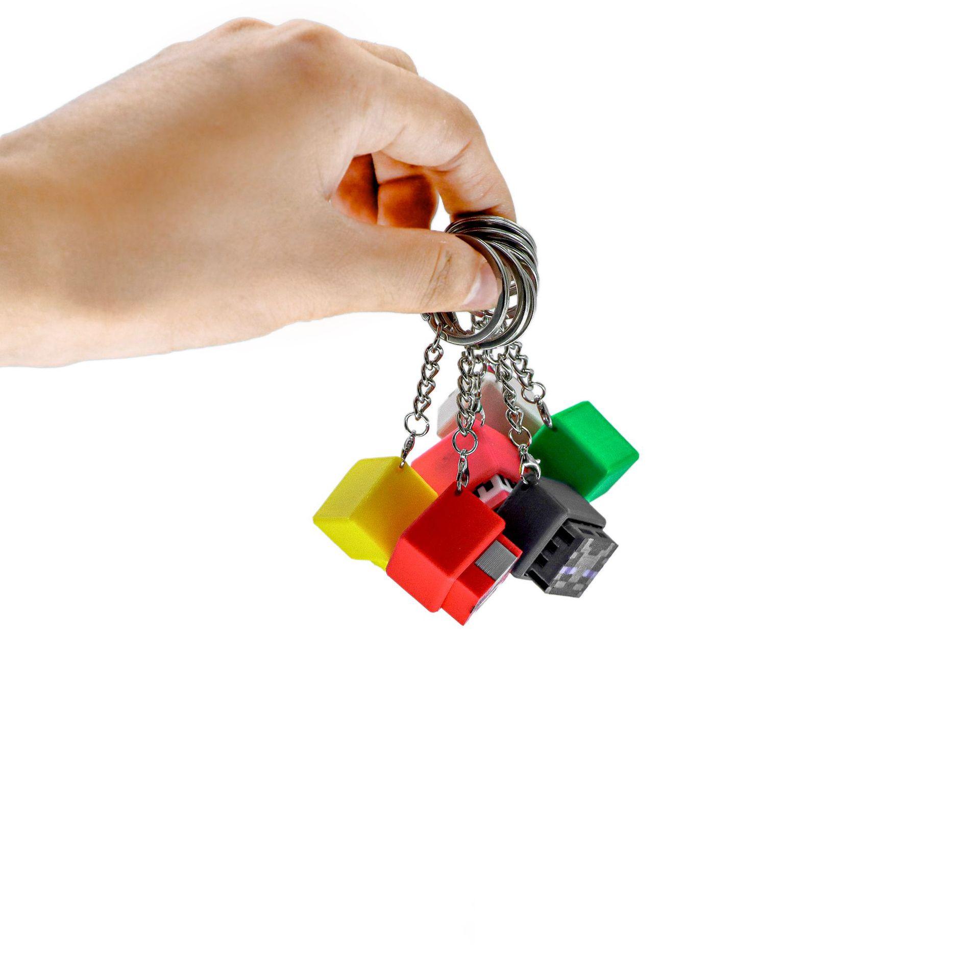 3D printed toy Minecraft stress-relief press-key mechanical keyboard feel clicker stress-relief keychain pendant