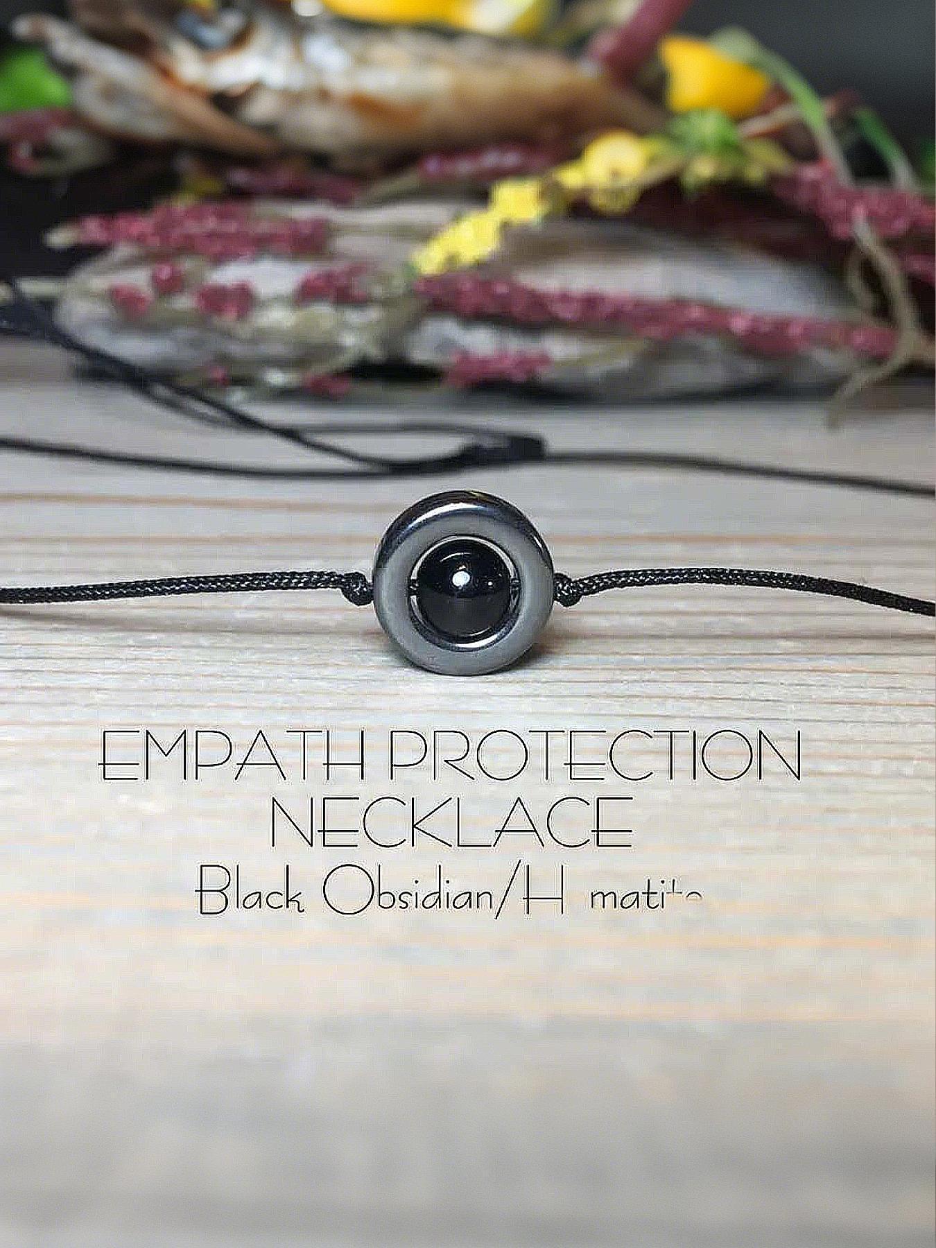 Black Agate & Obsidian Necklace Braided Crystal Jewelry Healing Stone Pendant Versatile Gift for Women & Friends