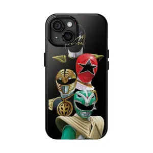 Black Power Ranger Movie Glossy Phone Case For IPhone 17-11, Pro Max, Pro Plus, and Samsung S26-23 Safety Two-In-One Case